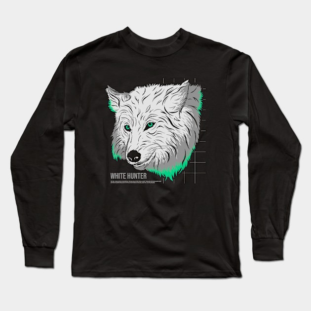 White Hunter Long Sleeve T-Shirt by Rhunno